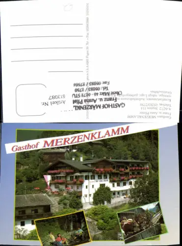613087,Mehrbild Ak Stumm i. Zillertal Gasthaus Merzenklamm Kühe Rinder Wasserfall