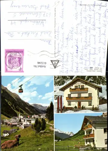 613246,Mehrbild Ak Ischgl Pension Helvetia Seilbahn Gondel Kuh Rind