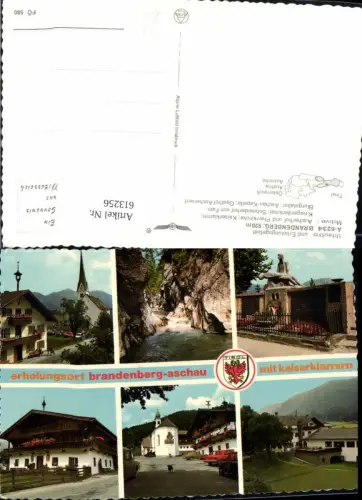 613256,Mehrbild Ak Brandenberg Ascherhof Pfarrkirche Kaiserklamm Aschau-Kapelle pub Alpine Luftbild FÖ 580