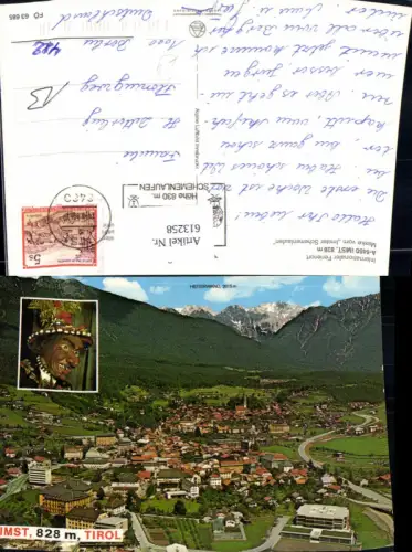 613258,Mehrbild Ak Imst Maske v. Imster Schemenlaufen Brauchtum pub Alpine Luftbild FÖ 63685