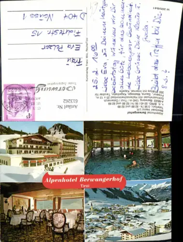 613262,Mehrbild Ak Berwang Tirol Alpenhotel Berwangerhof Hallenbad Winteransicht