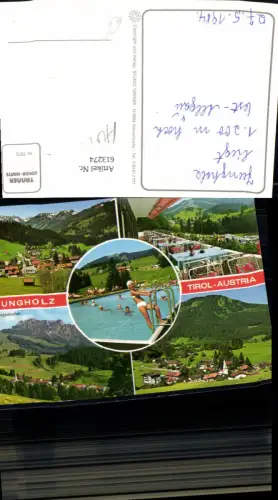 613274,Mehrbild Ak Jungholz Tirol Schwimmbad Frau Bademode