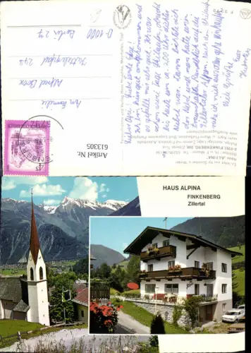 613305,Mehrbild Ak Finkenberg Zillertal Haus Alpina Kirche
