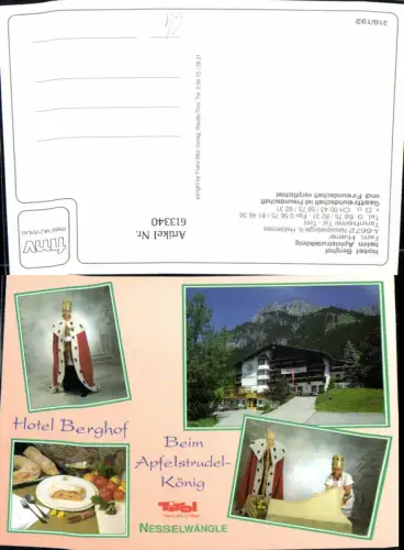 613340,Mehrbild Ak Nesselwängle Hotel Berghof Apfelstrudelkönig