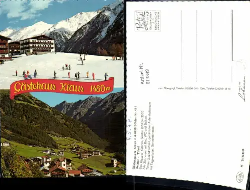 613349,Mehrbild Ak Sölden Oetztal Gästehaus Klaus i. Sommer u. Winter