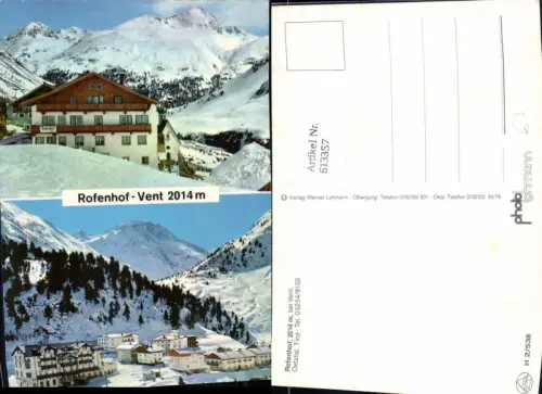613357,Mehrbild Ak Vent Rofenhof Winteransicht