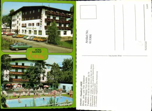 613366,Mehrbild Ak Wörgl Tirol Hotel Gasthof Linde Schwimmbad