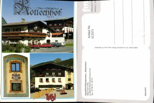 613375,Mehrbild Ak Berwang Rinnen Tirol Gasthof Sportpension Rotlechhof VW Golf 1 Auto