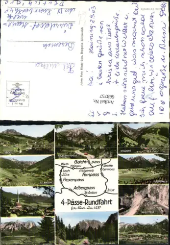 668757,Mehrbild Ak St Anton a. Arlberg Lech Holzgau Lermoos 4 Pässe Rundfahrt pub Risch-Lau