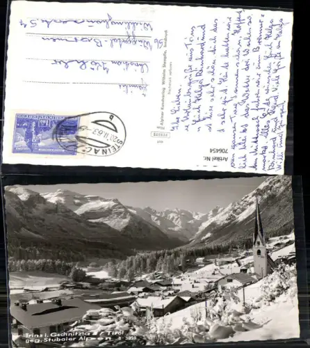 706454 Foto AK Trins im Gschnitztal geg. Stubaier Alpen Winteransicht