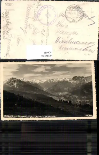 706461 Foto AK Innsbruck Patscherkofelseilbahn Blick ins Stubaital Feldpost