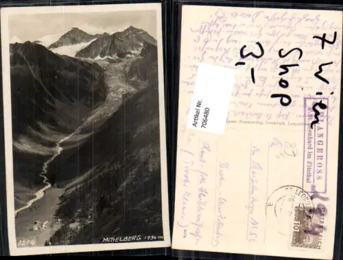 706480 Foto AK Mittelberg Stempel Plangeross Post St Leonhard i. Pitzthal