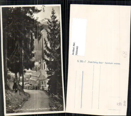 709440 Foto AK Landeck Durchblick auf Pfarrkirche u. Riffler