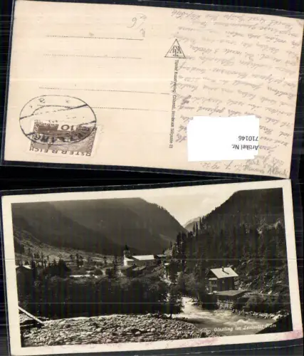 710146 Foto AK Ginzling im Zemmtal Ansicht mit Kirche Mayrhofen Finkenberg