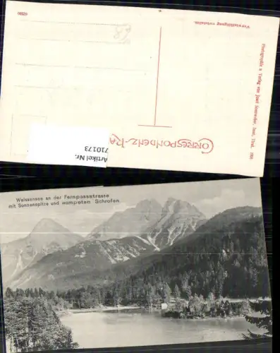 710173 Weissensee a. d. Fernpassstraße mit Sonnenspitze u. wampeten Schrofen Biberwier