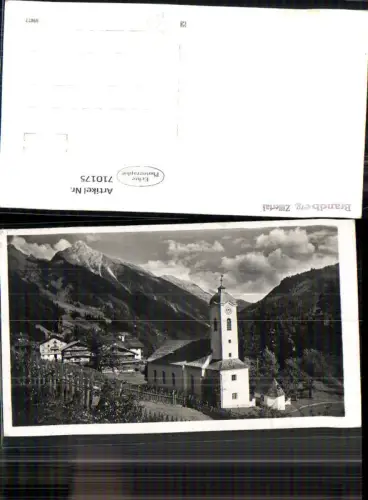 710175 Foto AK Brandberg b. Mayrhofen Zillertal Ansicht mit Kirche