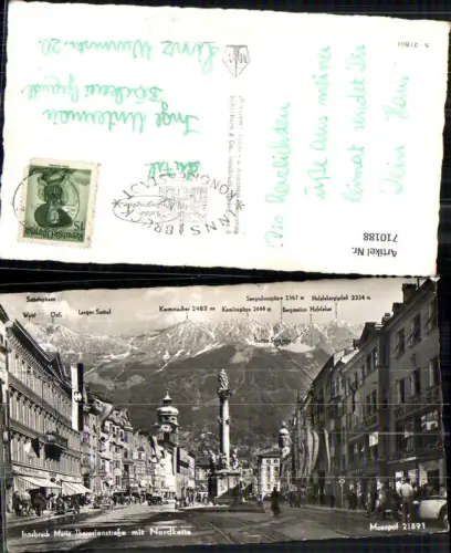 710188 Foto AK Innsbruck Maria Theresienstraße mit Nordkette