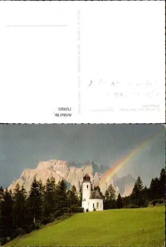 710665 Rochuskapelle Biberwier mit Zugspitze Kirche Regenbogen pub Dr. Defner LF 3
