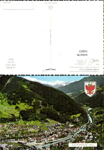 710672 Fliegeraufnahme Landeck mit Oetztaler Alpen Hohes Riff pub Alpine Luftbild FÖ 58025