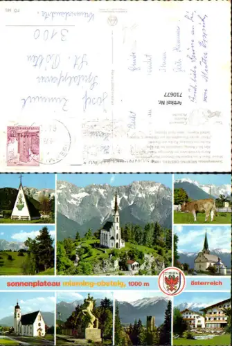 710677 Mehrbild AK Mieming Obsteig Kirche Barwies Maria Locherboden Alm Obsteig pub Alpine Luftbild FÖ 485