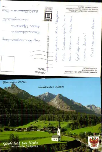 715274 Kals Grossdorf mit Kirche St Georg Blauspitze u. Kendlspitze