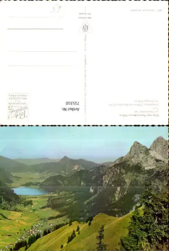 715310 Blick v. Hahnenkamm ins Tannheimer Tal Gimpelhaus m. Rote Flüh Haldensee Grän