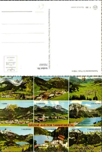 715312 Mehrbild AK Tannheimer Tal Tannheim Grän Haldensee