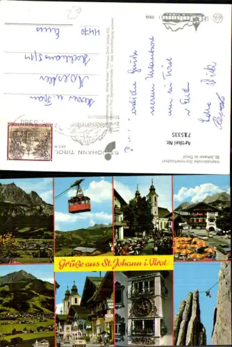 715335 Mehrbild AK St Johann in Tirol Seilbahn Gondel Dorfpartie Kirche