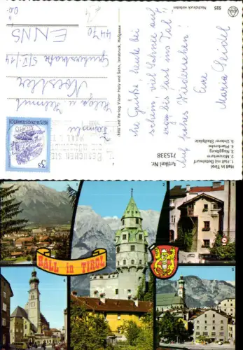 715338 Mehrbild AK Hall in Tirol Bettelwurf Münzerturm Nagglburg Pfarrkirche Stadtplatz
