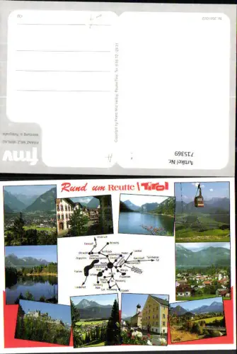 715369 Rund um Reutte Tirol Plansee Seilbahn Gondel Burg Lagekarte