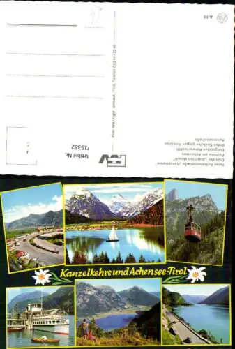 715382 Mehrbild AK Kanzelkehre u. Achensee Dampfer Stadt Innsbruck Pertisau am Achensee Rofanseilbahn