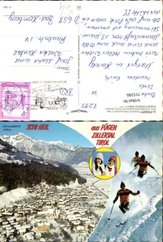 715386 Mehrbild AK Fügen im Zillertal Wintersport Rofangebirge pub Alpine Luftbild 74664