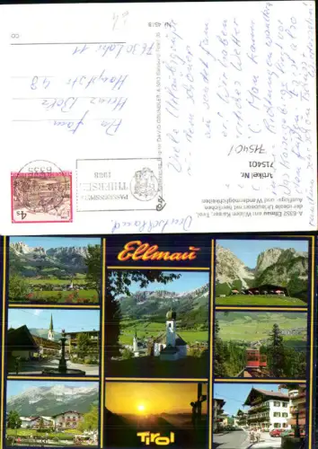 715401 Mehrbild AK Ellmau Tirol Kirche Brunnen Bergbahn