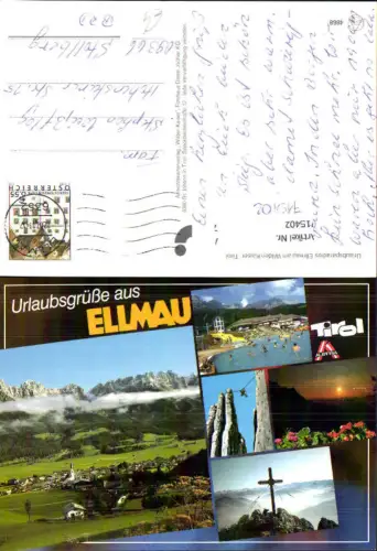 715402 Mehrbild AK Ellmau Tirol Ortsmotiv Schwimmbad Klettern Gipfelkreuz