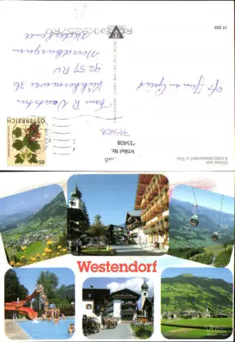 715408 Mehrbild AK Westendorf Schimmbad Ortmotiv mit Kirche Seilbahn Gondel