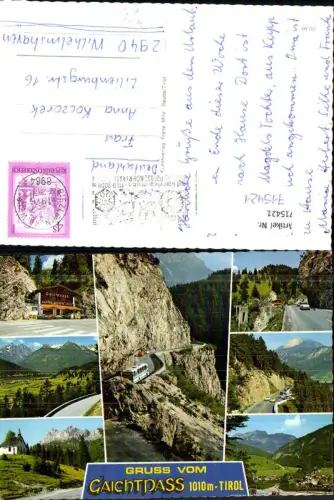 715421 Mehrbild AK Gaichtpass Riezlern Kleinwalsertal Bus Reisebus Kirche Buffet Cafe am Pass