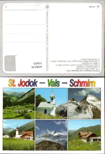 715873 Mehrbild AK St Jodok Vals Schmirn Kellerkapelle Geraerhütte
