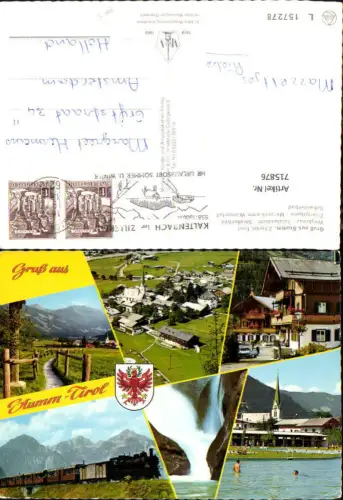 715876 Mehrbild AK Stumm im Zillertal Wegkreuz Straßenbild Zillertalbahn Schwimmbad