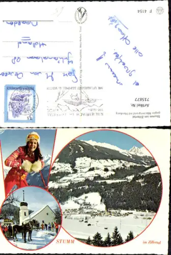 715877 Mehrbild AK Stumm im Zillertal geg. Märzengrund mit Hamberg Pferdeschlitten Wintersport