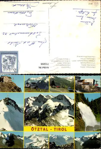 715898 Mehrbild AK Ötztal Ramolhaus Stuibenfall Similaun Längenfeld