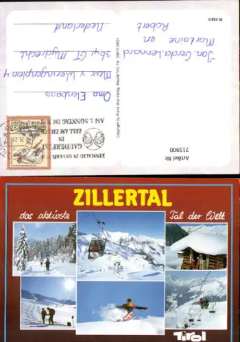 715900 Mehrbild AK Zillertal Tirol Wintersport Zell am Ziller Seilbahn Gondel