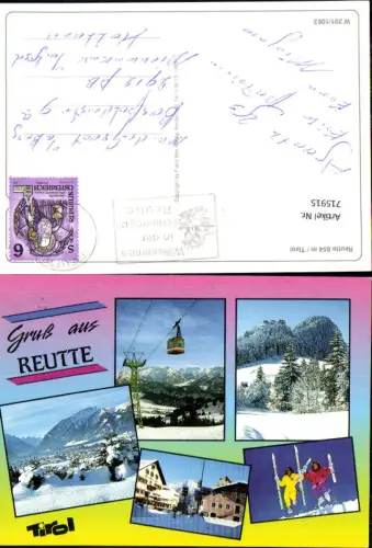 715915 Mehrbild AK Reutte in Tirol Ortsmotiv Seilbahn Gondel Wintersport