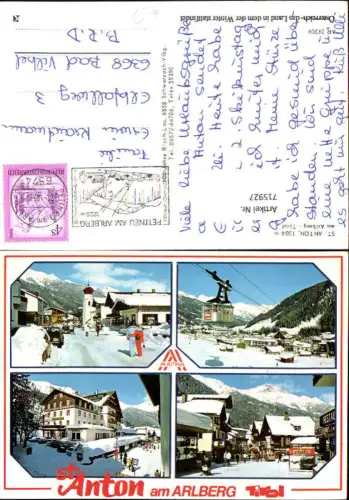 715927 Mehrbild AK St Anton am Arlberg Wintersport Ortsmotiv Seilbahn Gondel