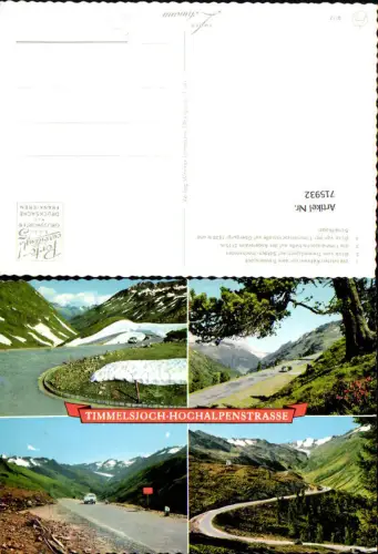 715932 Mehrbild AK Timmelsjoch-Hochalpenstraße Sölden Hochsölden