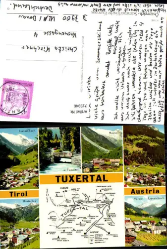 715946 Mehrbild AK Tuxertal Lanersbach Madseit Hintertux Finkenberg Lagekarte
