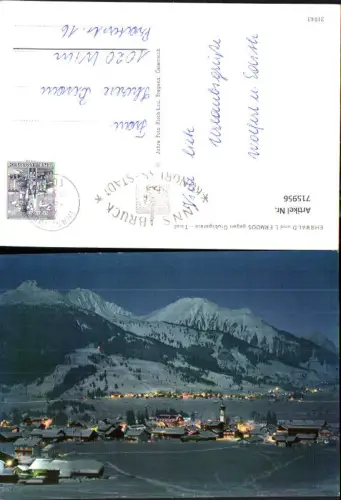 715956 Ehrwald u. Lermoos geg. Grubigstein Tirol bei Nacht im Winter