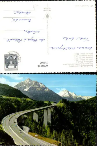716000 Europabrücke Brennerautobahn Blick geg. Serles u. Habicht Innsbruck Schönberg im Stubaital