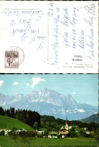 716015 Fieberbrunn in Tirol mit Wildem Kaiser Ansicht mit Kirche