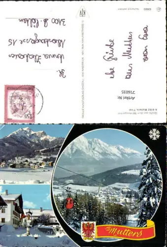 716035 Mehrbild AK Mutters Tirol Winteransicht Seilbahn Gondel