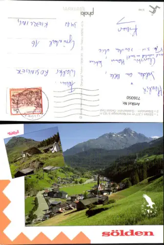 716050 Mehrbild AK Sölden mit Nederkogel Silbertalalm Gaislachalm Ötztal